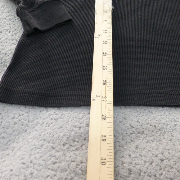 South Pole Mens Medium Thermal Long Sleeve Shirt Black Waffle Knit Casual - Picture 9 of 10